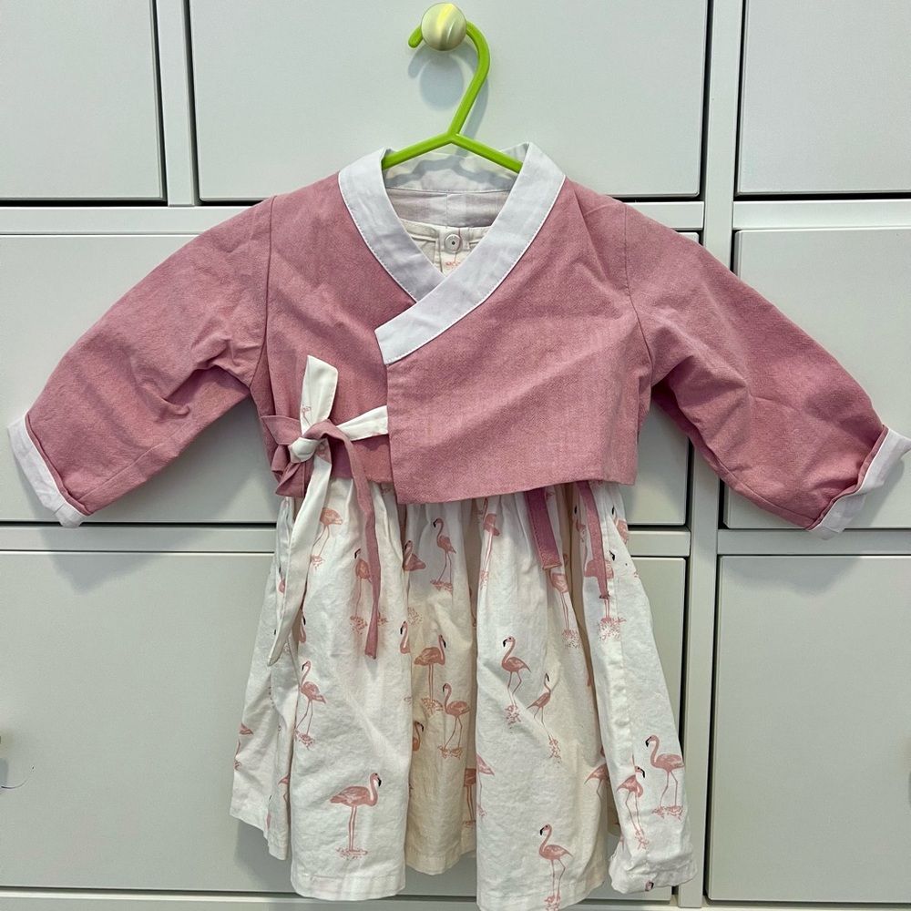 Pink and White Flamingo Dress